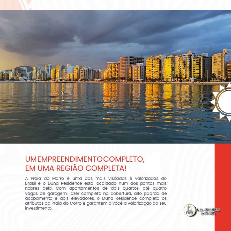 Lançamento de Apartamento na planta 2 Quartos sendo 1 suíte, a partir de 64,80m² na Praia do Morro, Guarapari-ES - Del Credere Imóveis